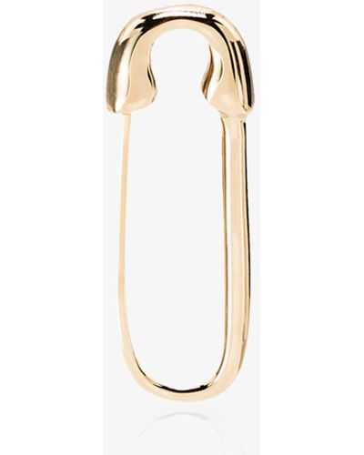 Anita Ko 18k Yellow Safety Pin Earring - White