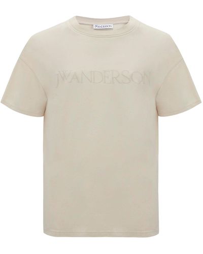JW Anderson Neutral Logo-embroidered Cotton T-shirt - White