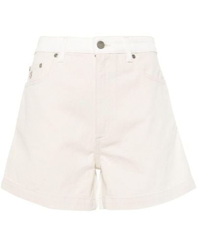 Stella McCartney Neutral High Rise Denim Cotton Shorts - White
