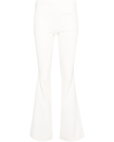 Courreges Logo-embroidered Bootcut Trousers - White