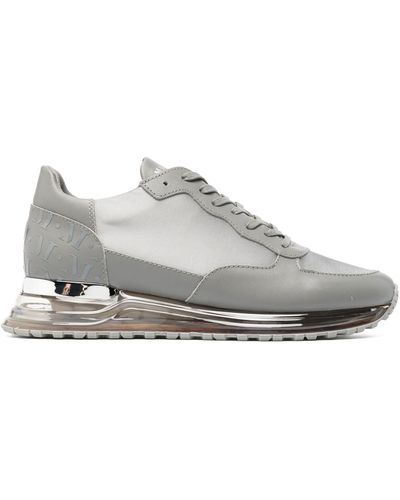 Mallet Grey Popham Translucent Sole Trainers - Men's - Calf Leather/fabric/satin/rubber - White