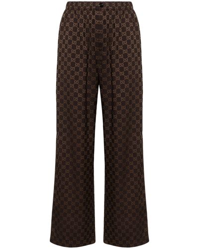 Gucci gg Wide-leg Trousers - Brown