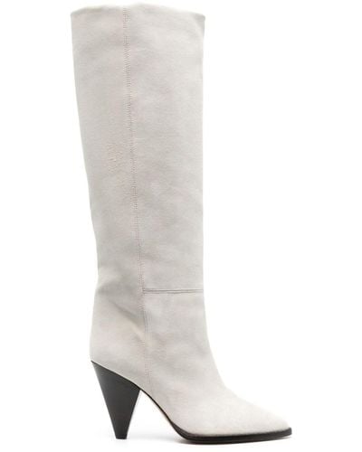 Isabel Marant Suede Knee-high Boots - White