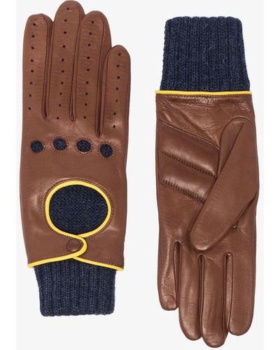 Agnelle Brown Leather Driving Gloves