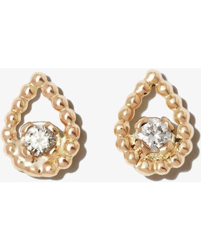 Gigi Clozeau 18k Yellow Lucky Lotus Diamond Earrings - Metallic