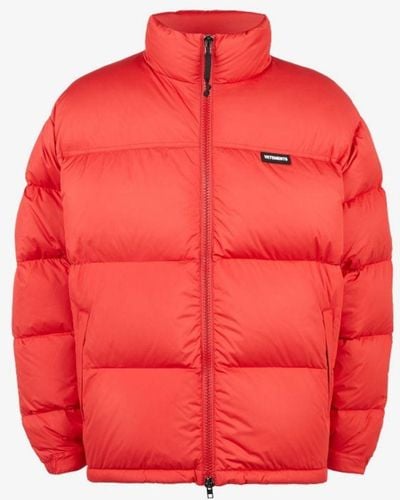 Vetements Logo Puffer Jacket - Men's - Polyester/feather Down - Red
