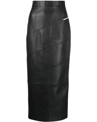 Aleksandre Akhalkatsishvili Faux Leather Midi Skirt - Black