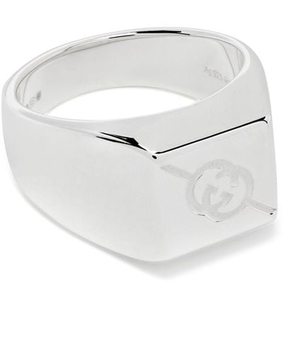 Gucci Interlocking G Signet Ring - White
