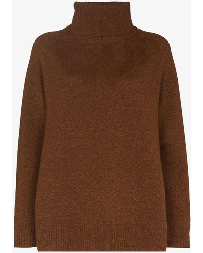 Leset Zoe Oversized Turtleneck Sweater - Brown