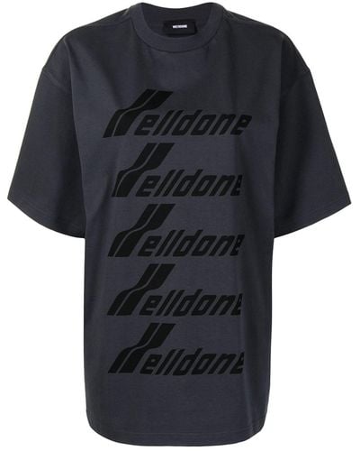 we11done Logo-print Cotton T-shirt - Black