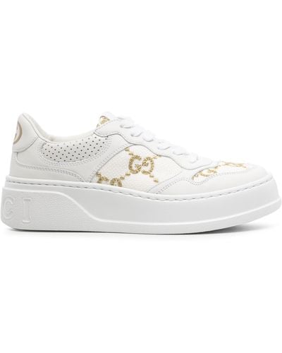Gucci GG Canvas & Leather Sneaker - White