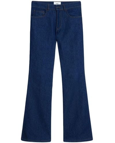 Ami Paris Mid-rise Bootcut Jeans - Blue