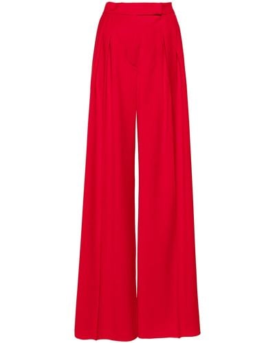Max Mara Wide-leg Virgin Wool Trousers - Red