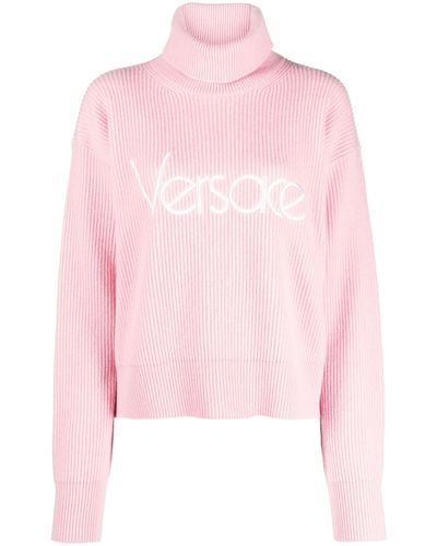 Versace 1978 Re-edition Logo-embroidered Jumper - Pink