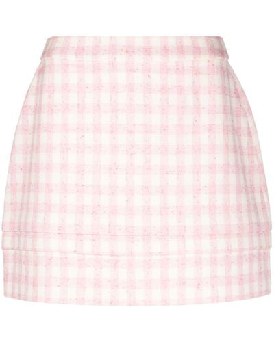 ShuShu/Tong Tuck Checked Mini Skirt - Pink