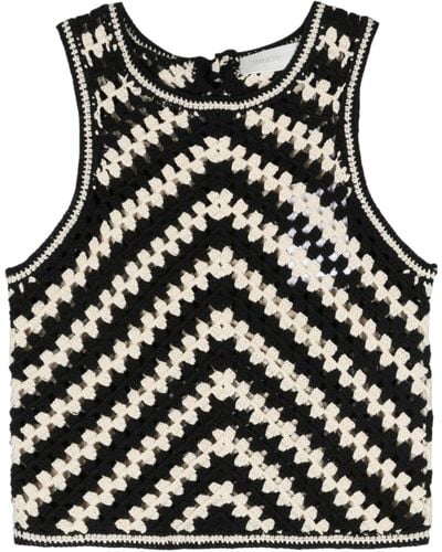 Zimmermann Halliday Hand Crochet Tank Top - Black