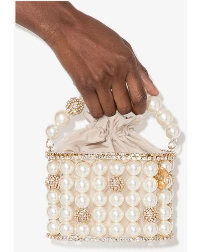 Rosantica Neutral Holli Bucaneve Faux Pearl Crystal Mini Bag - Multicolor