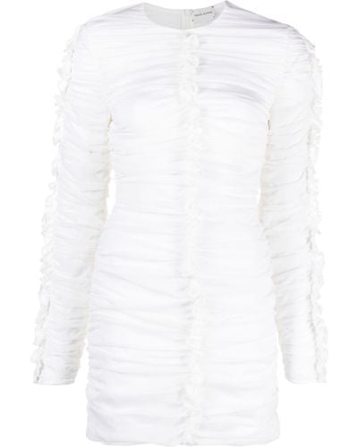Magda Butrym Ruched Silk Mini Dress - White