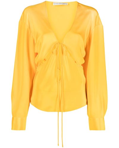 Christopher Esber Triquetra Cut-out Silk Blouse - Yellow