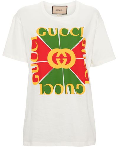 Gucci Vintage Logo Print Cotton T-shirt - White
