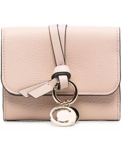 Chloé Pink Alphabet Leather Tri-fold Wallet - Women's - Calf Leather