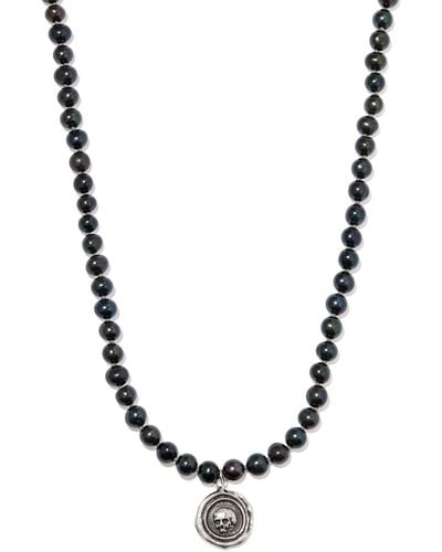 Pyrrha Black What Once Was Pendant Pearl Necklace - Metallic