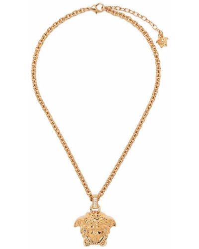 Versace -tone La Medusa Crystal Necklace - Women's - Brass/crystal - Metallic