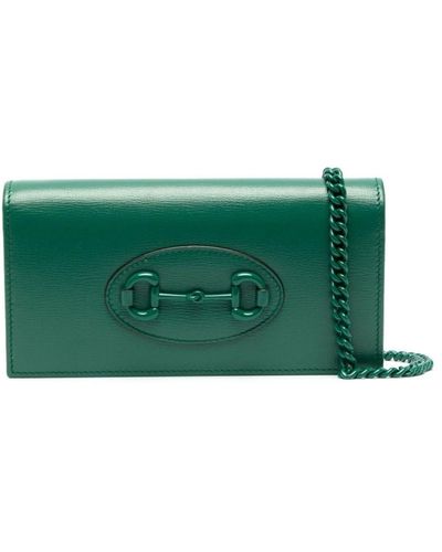 Gucci Horsebit 1955 Leather Chain Wallet - Green