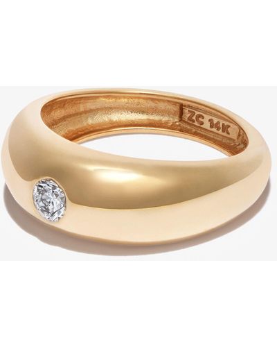 Zoe Chicco 14k Yellow Aura Small Diamond Ring - Metallic