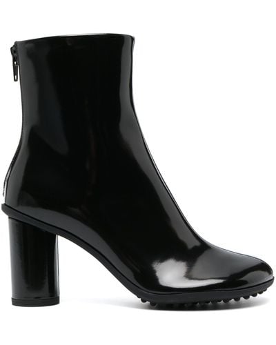 Bottega Veneta Atomic Almond-toe Leather Heeled Ankle Boots - Black