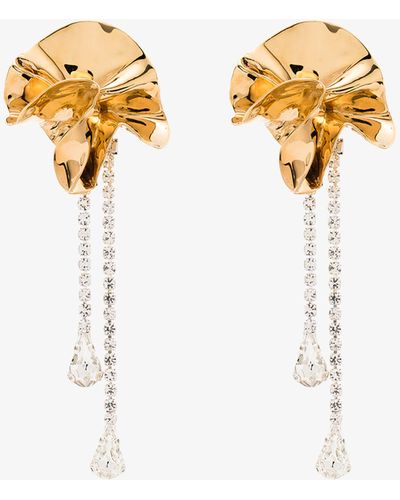 Sterling King -plated Sylvia Crystal Drop Earrings - White
