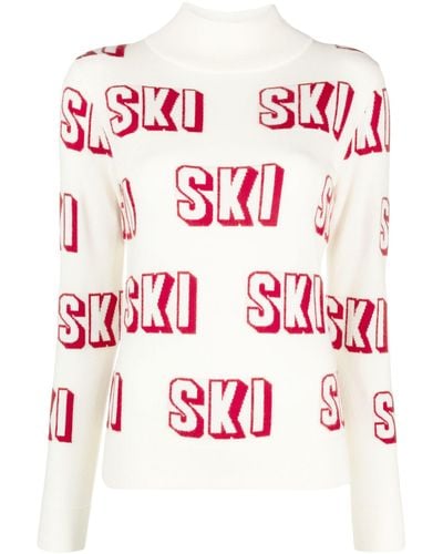 Perfect Moment 3d Ski Merino Wool Sweater - Pink