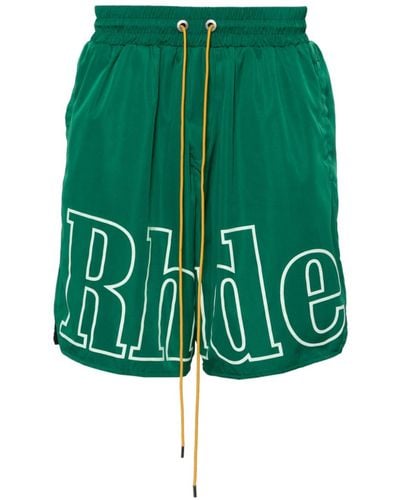 Rhude Logo-print Track Shorts - Men's - Polyester/nylon - Green