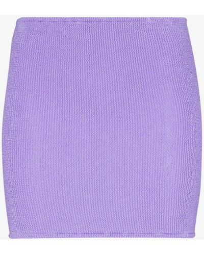 Hunza G Crinkle Mini Skirt - Women's - Lycra/nylon - Purple