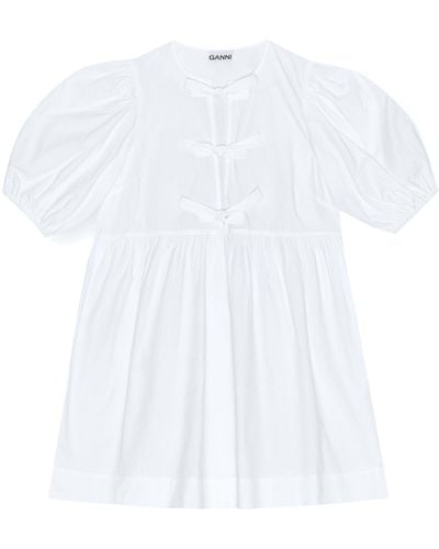 Ganni Organic Cotton Poplin Mini Dress - Women's - Organic Cotton - White