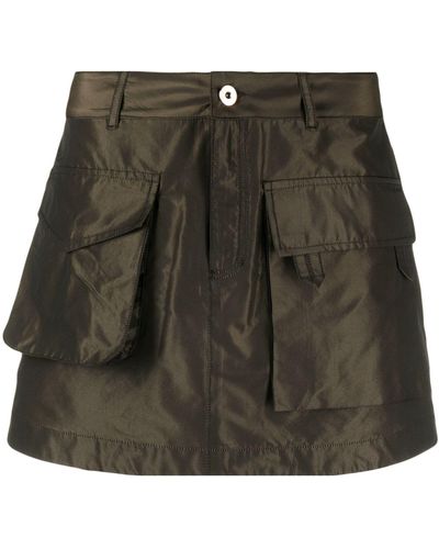 Marques'Almeida Cargo Pockets Recycled Polyester Miniskirt - Gray