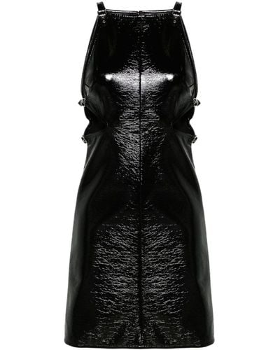 Courreges Cut-out Vinyl Mini Dress - Black
