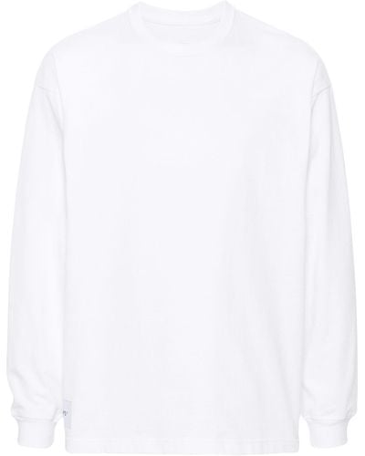 WTAPS Logo-embroidered Long-sleeved Cotton T-shirt - White