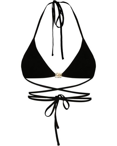 Miu Miu Logo-appliqué Triangle Bra - Black