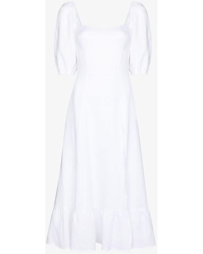 Reformation Belgium Linen Midi Dress - White
