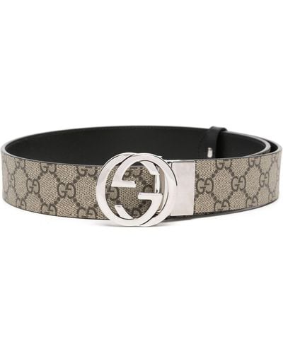 Gucci Neutral Interlocking G-buckle Reversible Belt - Men's - Canvas/leather/polyurethane Resin - Black