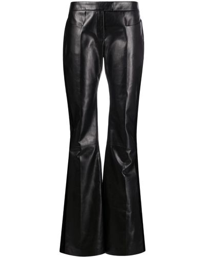 Tom Ford Flared Leather Trousers - Black