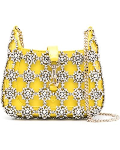 Gucci Jackie Crystal-embellished Cross Body Bag - Yellow