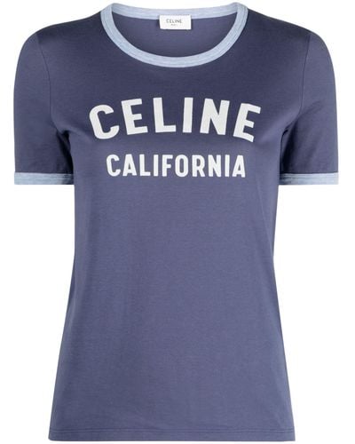 Celine California 70's Cotton T-shirt - Blue