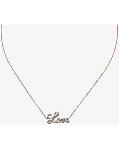 Rosa De La Cruz 18k Rose Gold Love Diamond Necklace - Metallic