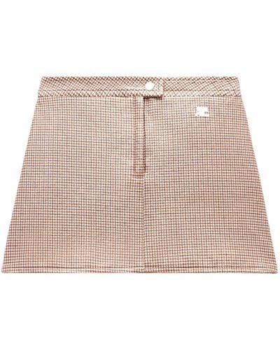 Courreges Re-edition Checked Mini Skirt - Natural
