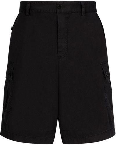Dolce & Gabbana Bermuda Shorts In Cotton - Black