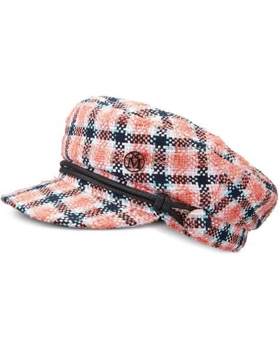 Maison Michel Multicolor New Abby Tweed Sailor Cap - Red