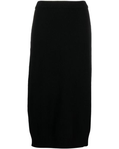 Moncler Cashmere Knit Midi Skirt - Black
