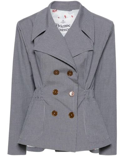 Vivienne Westwood Ella Prince Of Wales Blazer - Women's - Polyester/elastane/cotton/spandex/elastanecotton - Grey